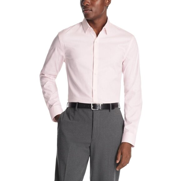 Calvin Klein Men Slim fit Dress Shirt Size XL 17-17.5 34-35 Pink - Picture 1 of 1